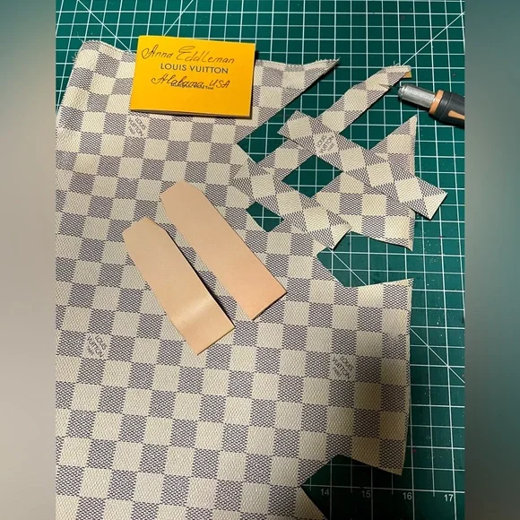 🌸 Vachetta leather Apple Watch band Damier Azure handmade - Picture 14 of 16